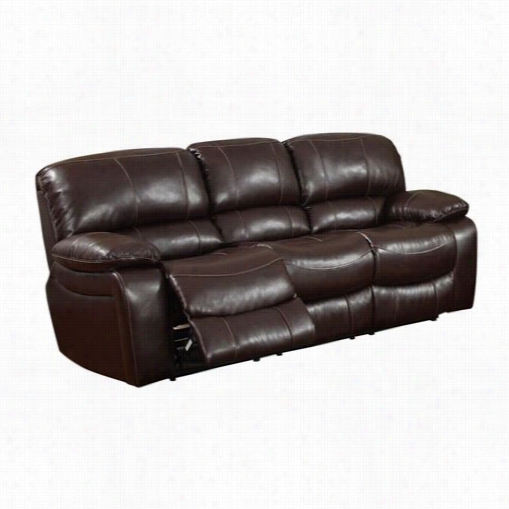 Golbal Furniture U812(2007)-rv-r-s Bondrd Leather Reclining Sofa In Burggundy