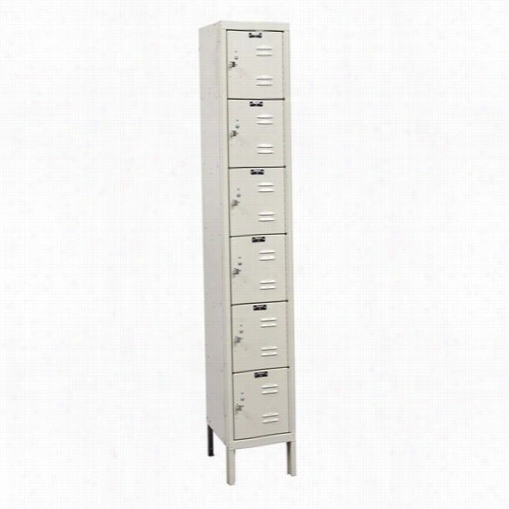 Hallowellu 1228-6g-a-pt  12 ""w X 12""d X 78""h 6-tier 1-wide Assembled Galvanits Locker In Parchment