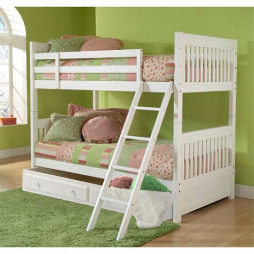 Hillsdale Furniture 11528bbt  Lauren Twin Bunk Bed With Storagge Drawer In White