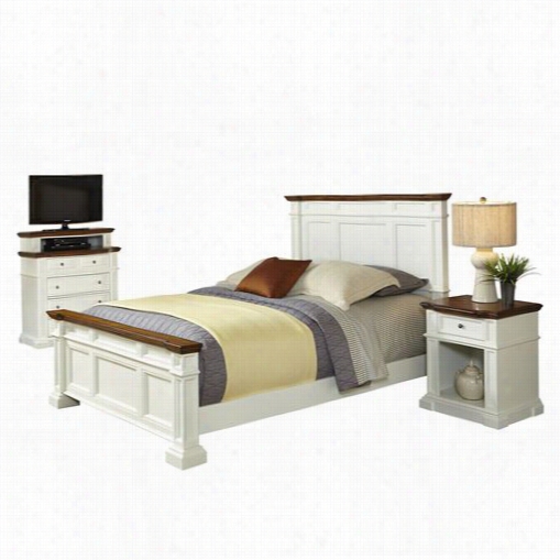 Home Styles 50 02-6025 Americana King Bed, Night Stand And Media Cheest