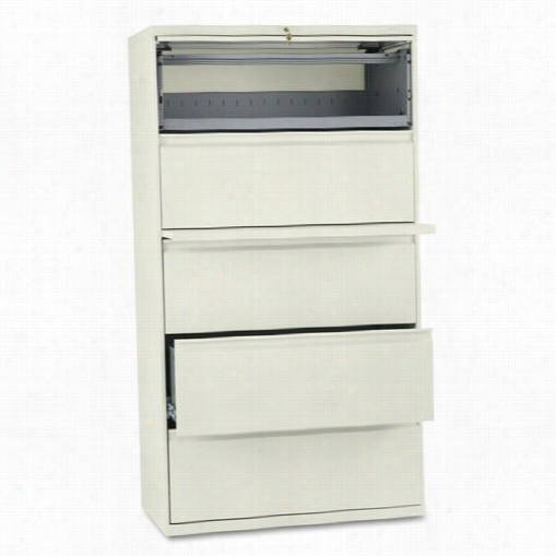 Hon Idnustries Hon8885l 800 Series 36"" 5 Draeers Lateral File With Roll Out/posting Shelves