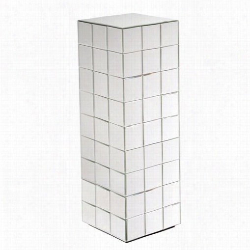 Howard Elliott 11100 Antares Tall Mirrored Puzzle Cube Pedestal