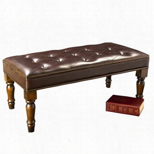 Howard Elliott 13183 Winsor Tufted Bench Inn Chocolate Brown/walnut