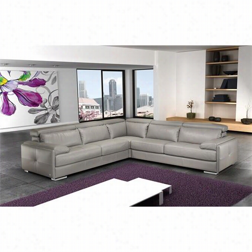 J&m Furniture 17859 Gary Italian Leather Sectional In Grey