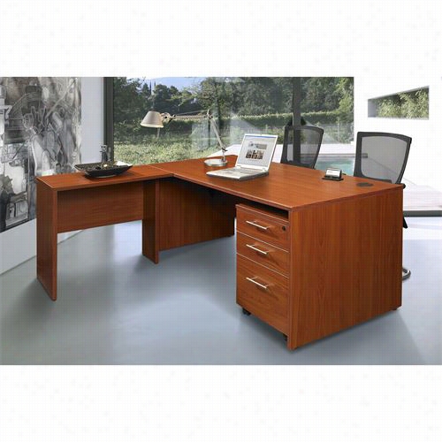 Jesper Office 17132 -13220-119203 100 Series Pro X Combo 25 L-shaped Extendeed Desk With File Cabinet