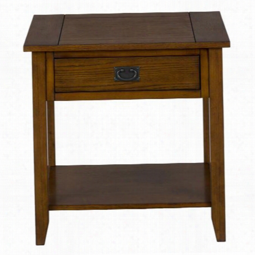 Jofran 1032-3 Mission Oak 1 Drawer And 1  She Lf End Table