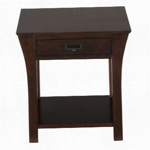 Jofran 394-3 Canted Leg Endt Able With Drawer And Shelf In Artisa Birch