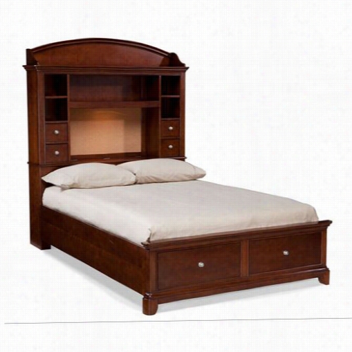 Levacy Classic Equipage 2880-4804k Impressions Full Bookcase Bed Wit Hstoraage In Cler Cherry