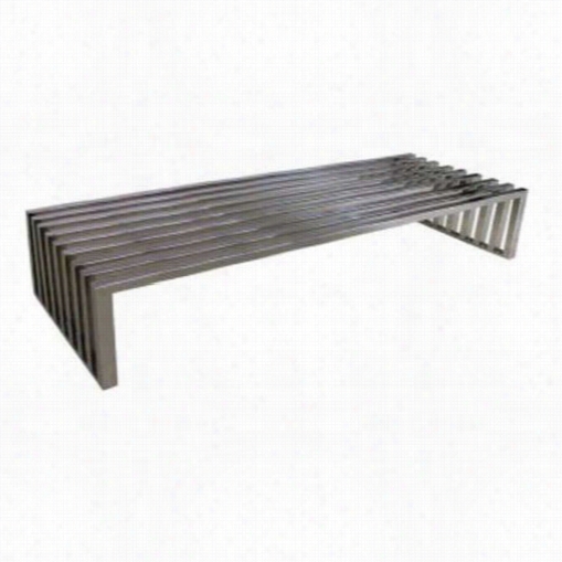 Mobital Occasional-pcs-a Xel-bench Axel Bench In Polished Stainless St Eel