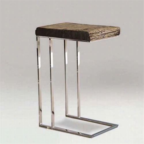 Mobital Occasional-pcs-provence-endtable Provence End Table Reclaimed Solid Pinetop With Polished Stainless Stee Legs