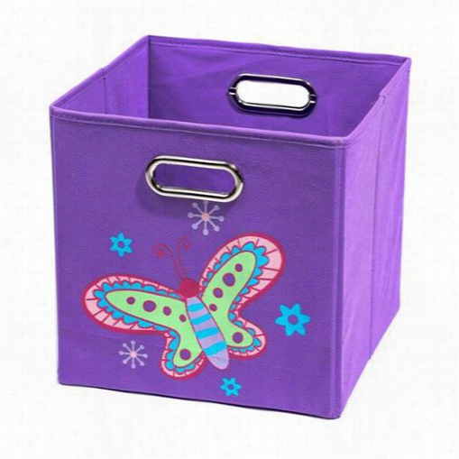 Nuby Nubstor607 Purple Butterfly Folding Storage Bin