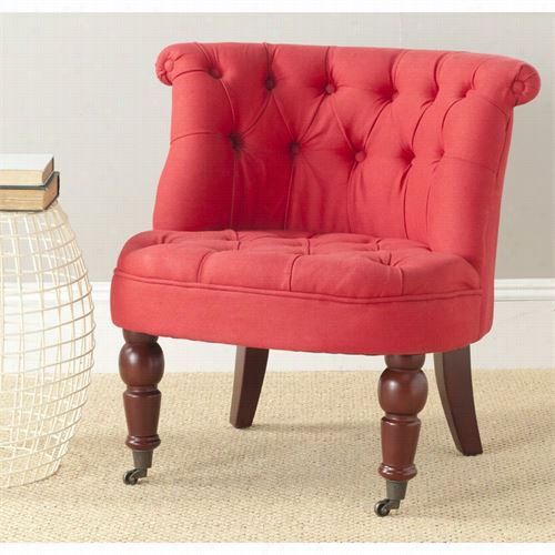 Safaviehh Mcr4711d Car Lin Tufted Chair In Crnberry