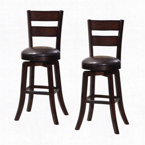 Steve Silver Gm520bss Gimlet Ladderback Swivel Bar Stool In Dark Espresso - Set Of 2