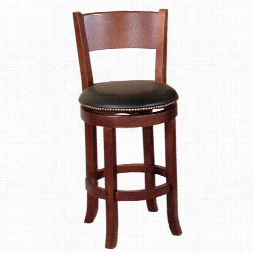 Sunny Designs 1882c Acappuccino 24"&quo;th Wivel Barstool With Back In Ca Ppuccino