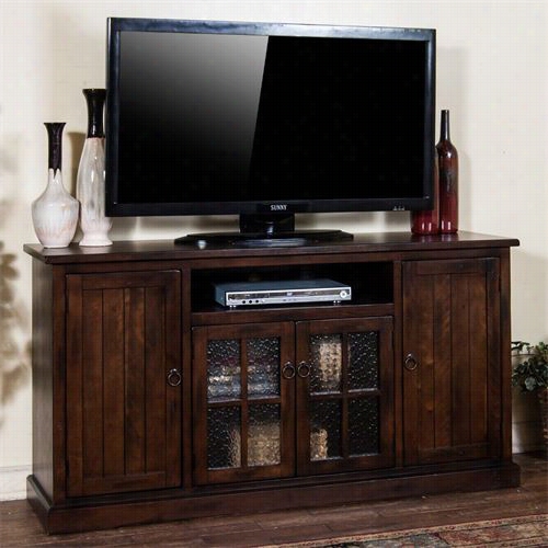 Sunny Designs 3474dc-64 Santa Fe 64"" Tv Console In Dark Chocolate