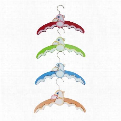 Teamson Td-0067a1 Dinosaur K Ingdom Set Of 4 Hangers