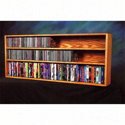 The Wood Spread 312-4ww Solid Oak Wall Or Shelf Mount For Cd And Dvd/vhs Tape/book Cabinet