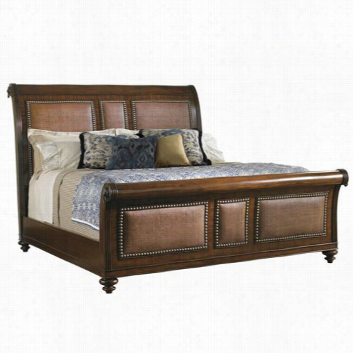 Tommy Bahama 545-190c Landara Palmra Sleigh Bed King In Sumatramedium Brown