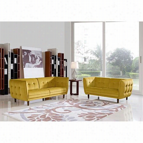 Vig Furniture Vgmb1463 Divani Ca Sa Aavro Fabric Sofa Set In Yellow