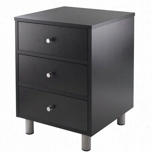 Winsome 20933 Daniel Accent Table By The Side Of 3 Drawer In Black