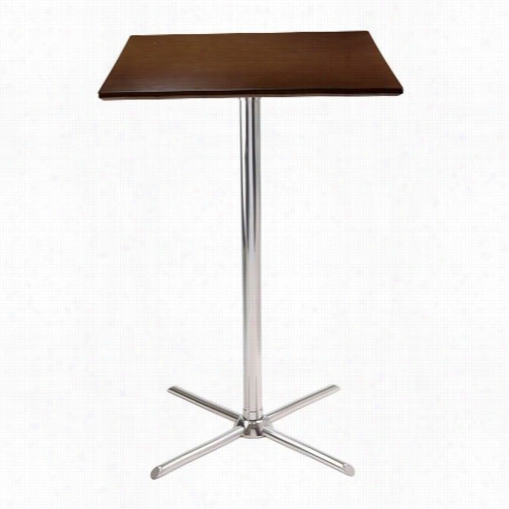 Winsome 93534 Kallie Square Pub Table With X Base In Cappuccino/metal