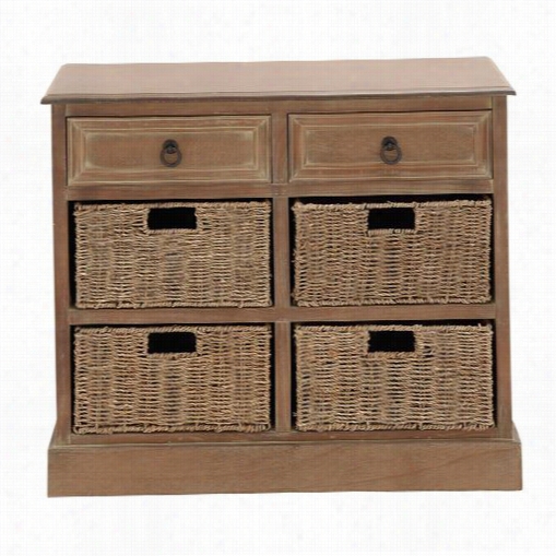 Woodland Imports 96276 The Cook Wood 4 Basket Chest