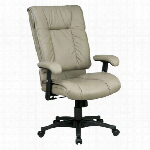 Worksmart Ex9382 Deluxe High Back Executive Deluxe Coated Leather Chair  With Pilllow Top Seat And Back