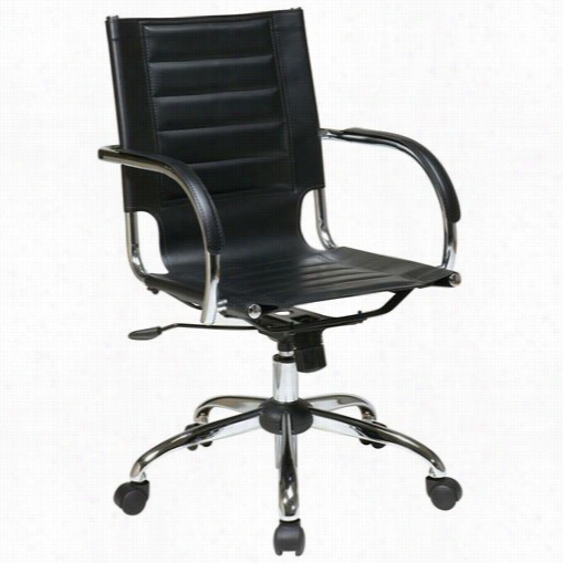 Worksmart Tnd941a-bk Trinidad Office Chari In Black With Fixed Padded Arm S