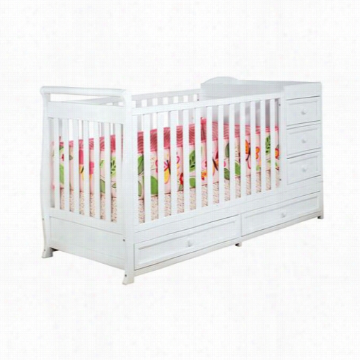 Afg Baby Furniture 661w Athena Daphne 2 In 1 Crib And Changer Combo  In Happy