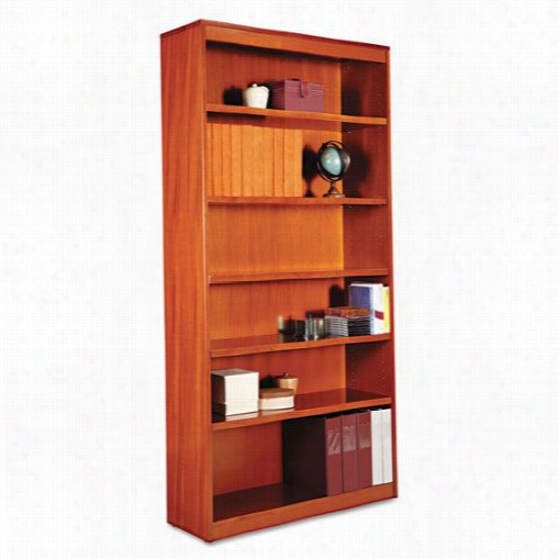 Alera Alebcs67236 Squuarec Orner Wood Bookcase And Six-shelf