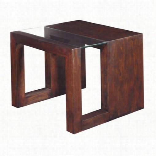 Allan Copley Designs 30503-0 2-l Dado Suq Are Glass Top End Table In Expresso