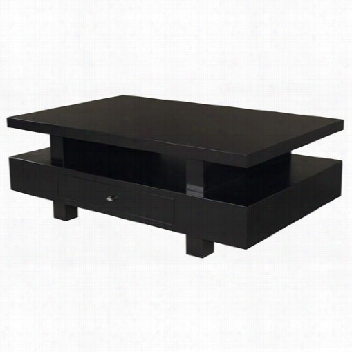 A Llan Copley Designs 3201-01 Lexington 1 Drawer Rectangular Cocktai Table With Mid-helf In Expresso