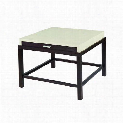 Allan Copley Designs 3403-02s Pats 1 Drawer Square End Table In Espresso With White On Ash Top