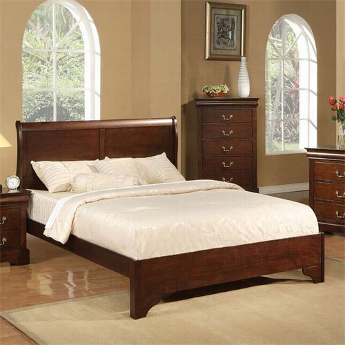 Mountainous Furnitude 2200ek West Havne Eastern King Low Profile Sleigh Bed In Cappuccoi