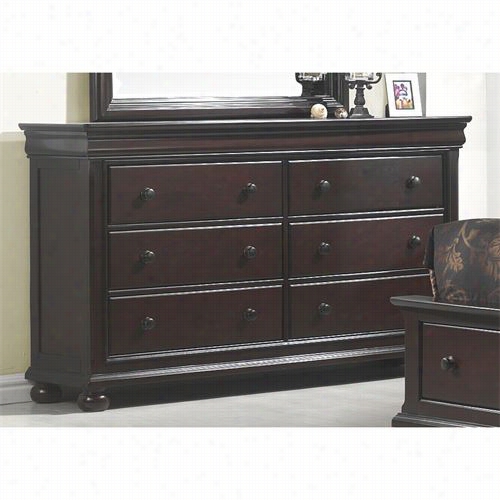 American Woodcrafters 1310-dr Hydde Park 6 Drawer Dresser  In Merlot