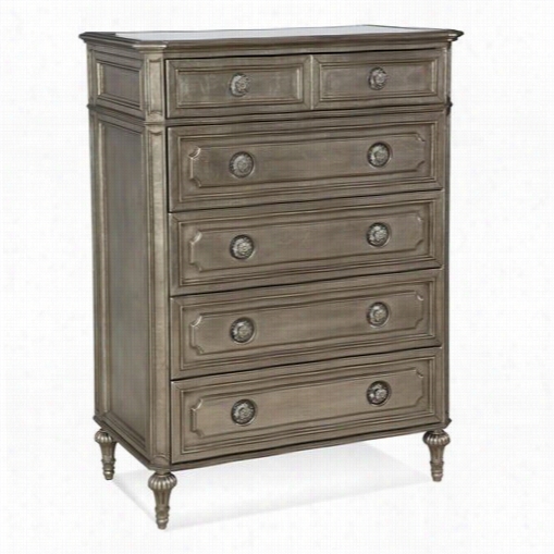 Bassett Mirror T2815-920ec Palazzina Grand Pantry Chest In Flat  Silver