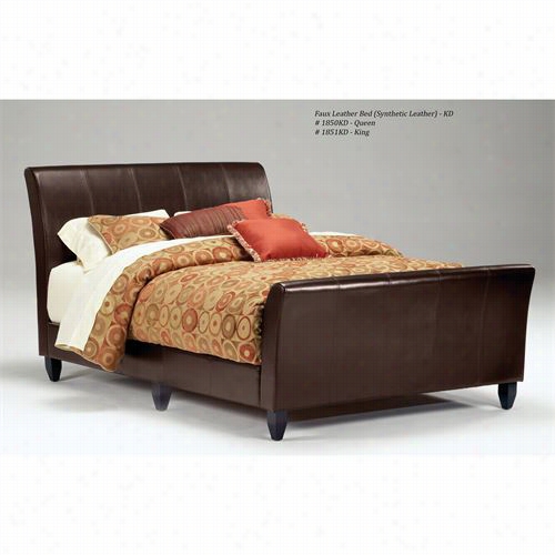 Bernards 158-kd Faux Leafher Upholster Ed Queen Bed