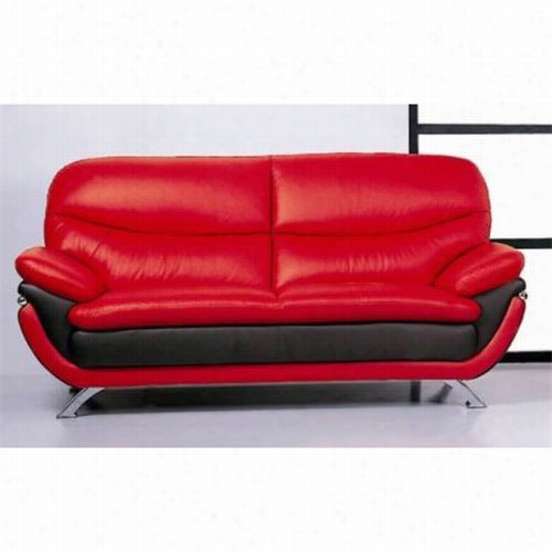 Beverly Hills Furnitre Jonus-r-b-loveseat Jonus Lewther Match Loveseat In Red / Black