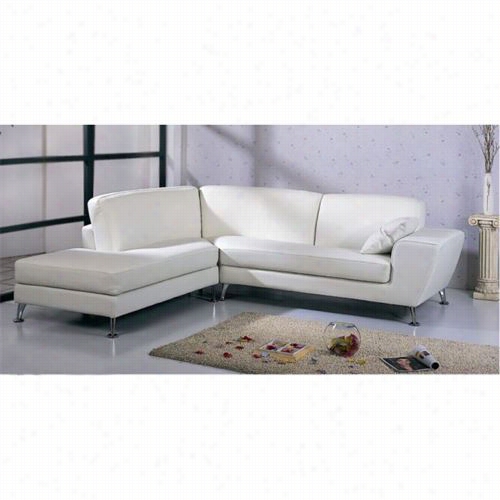 Beverly Hills Furniture Julie-wh-sectional Julie Leather Match Sectinoal In White