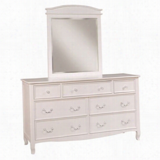 Bolton Furiture 832070500 Emma 7 Drawer Dres Ser In White With Mirrpr Set