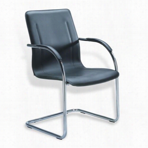 Boss Offcie Products B9530-4 Black Vinyl Side Chair In Chrome -  Pack Of 4