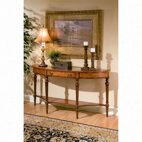 Butler 15100990 Connoisseur's Demilune Console In Crown Cherry