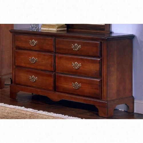Caorlina Furniture 345600 Carolina Classic 6 Drrawer Oduble Dresser In Cherry