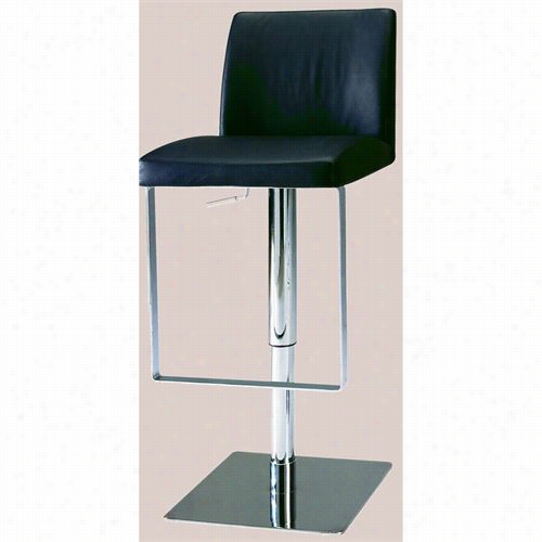 Chintalyimports 0813-s 17-2/7""w Pneumatic Gas Lift Adjustable Heihgt Swivel Stool In Brushed Stanless Steel