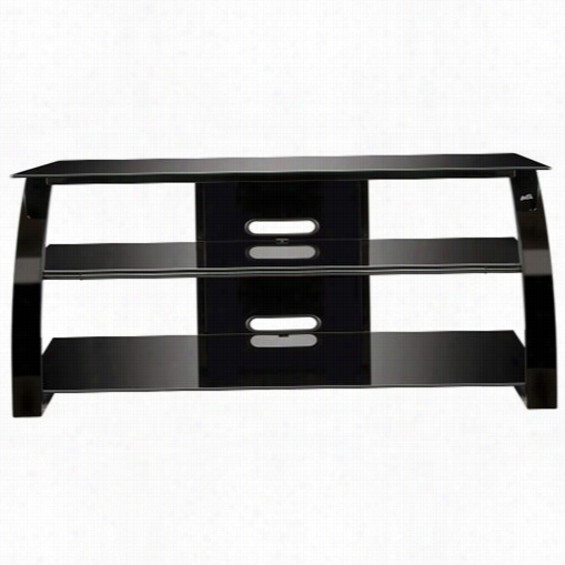 Classic Flame Pvs4206hg Bell'o 25"&quoot; Contemporary Glass And Steel Tv Stand In Igh Gloss Black