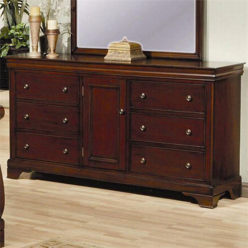 Coaster Furniture 201483 Versailles 6 Drawers Dresser In Mahogany Wiyh Door