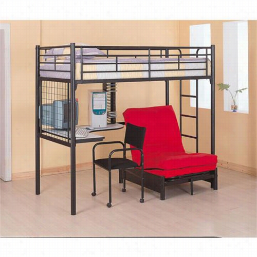 Coaster Furniture 2209 Twin Loft Bunk Bed With Cchair And Desk