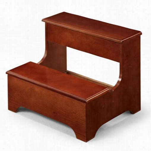 Coaster Furniture 3910 Traditinal Wood Step Stoool Bench In Cherry With Lower Lift Top Storage