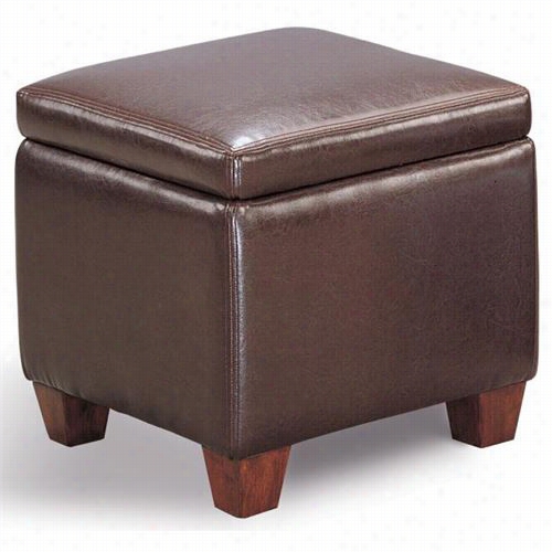 Coaster Furniturs 500903 Casual Faux Leather Storage Cube Ottoman In Brown