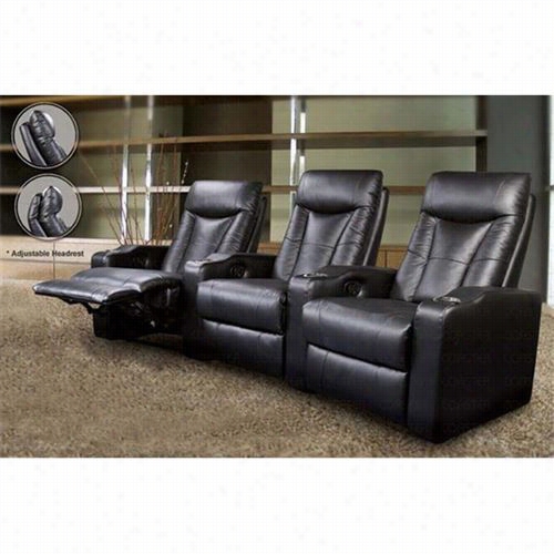 Coaster Furniture 600130-4 Set Of 4 Theatsr Reclines In Black